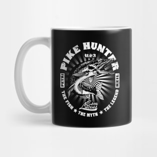 Pike Hunter USA Fishing Vintage Logo Design Mug